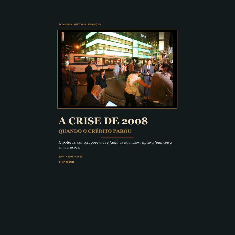 Capa do e-book A Crise de 2008: Quando o Crédito Parou