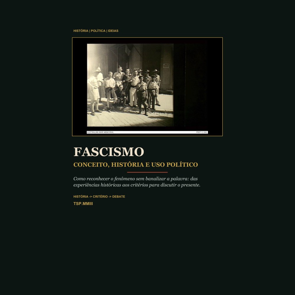 Capa do e-book Fascismo: Conceito, História e Uso Político