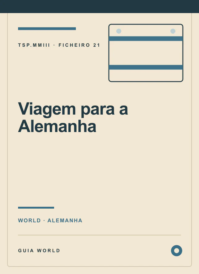 Capa editorial de Viagem para a Alemanha