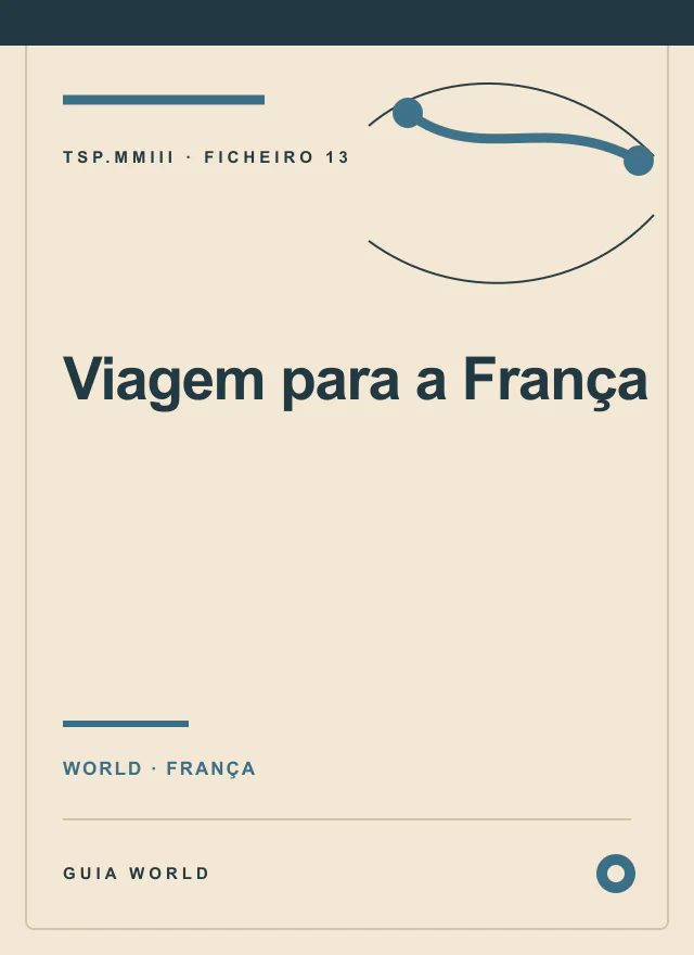 Capa editorial de Viagem para a França