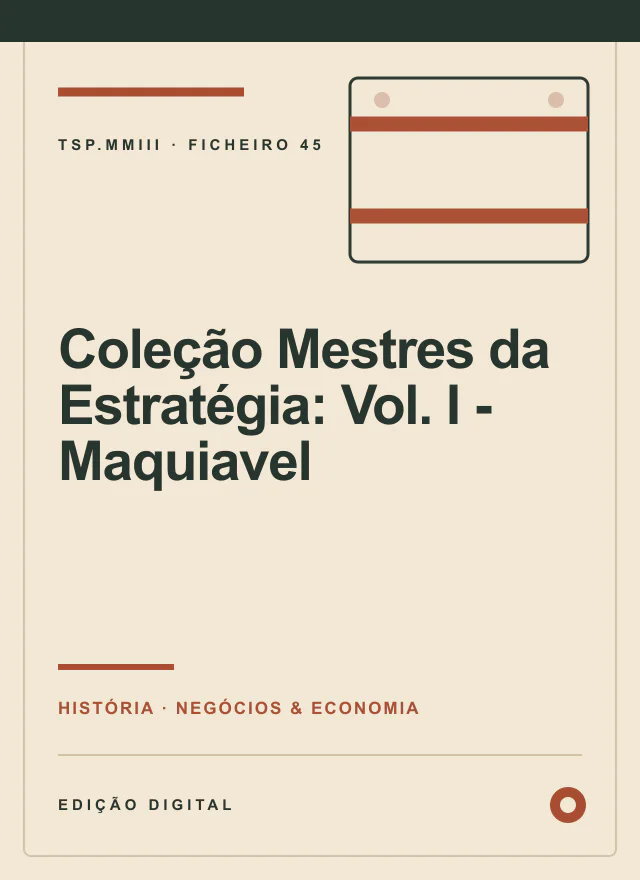 Capa editorial de Coleção Mestres da Estratégia: Vol. I - Maquiavel