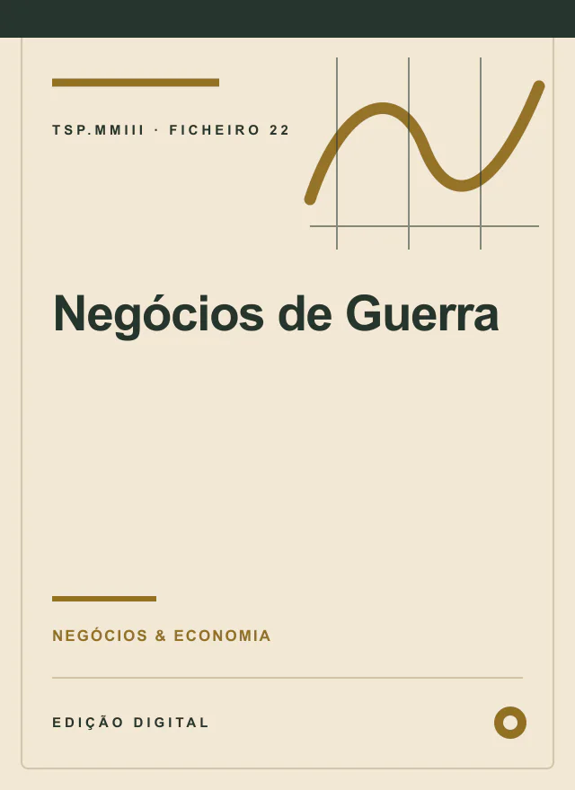 Capa editorial de Negócios de Guerra
